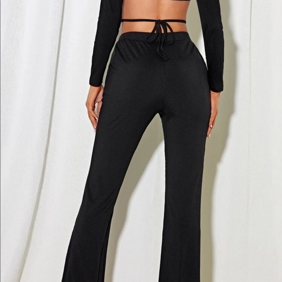 Shein Rib-Knit Flare Leg Pants Small - Picture 5 of 6